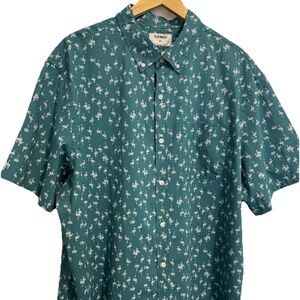 Old Navy Men's Short Sleeve Button-Down Shirt Green, Size XXL